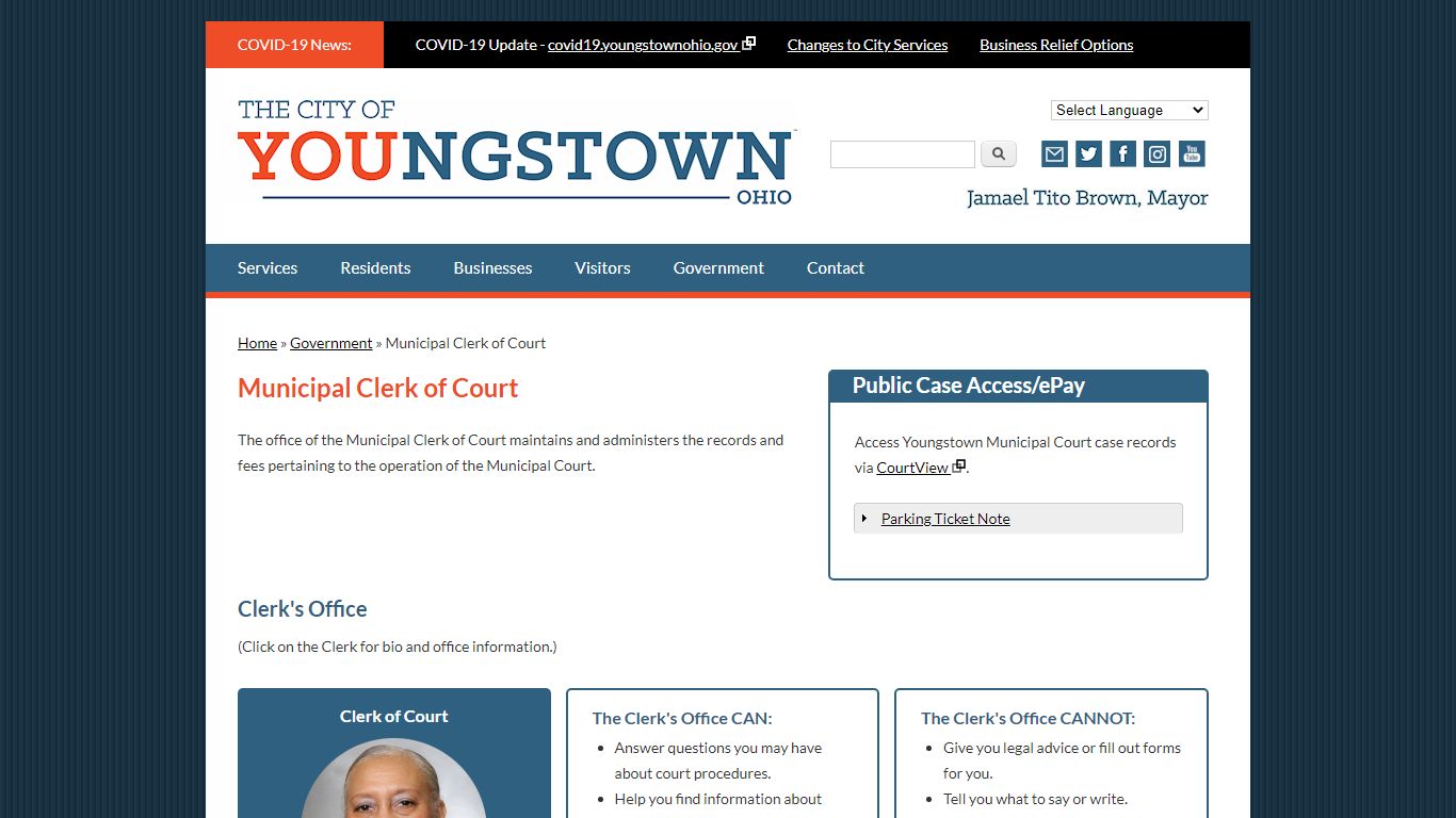 Municipal Clerk of Court - Youngstown, Ohio